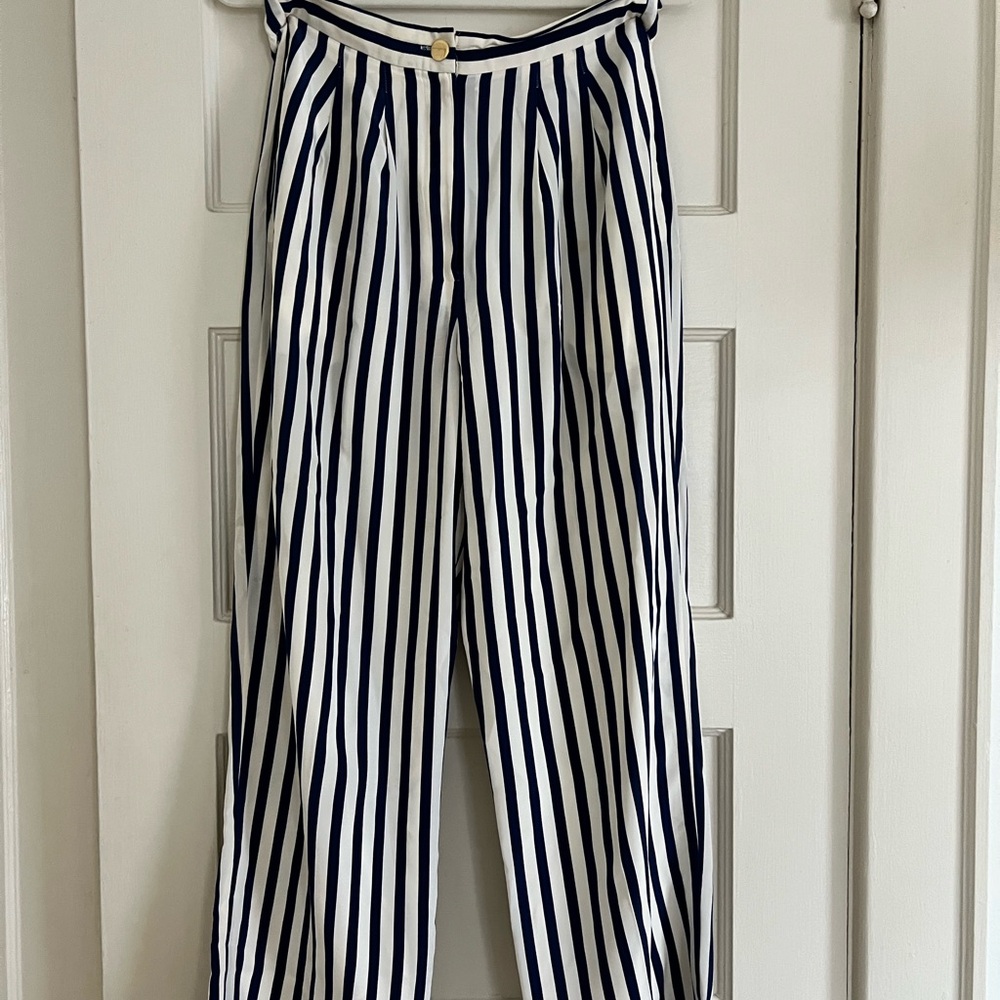 Vintage 100% Silk Neiman Marcus Striped Pants